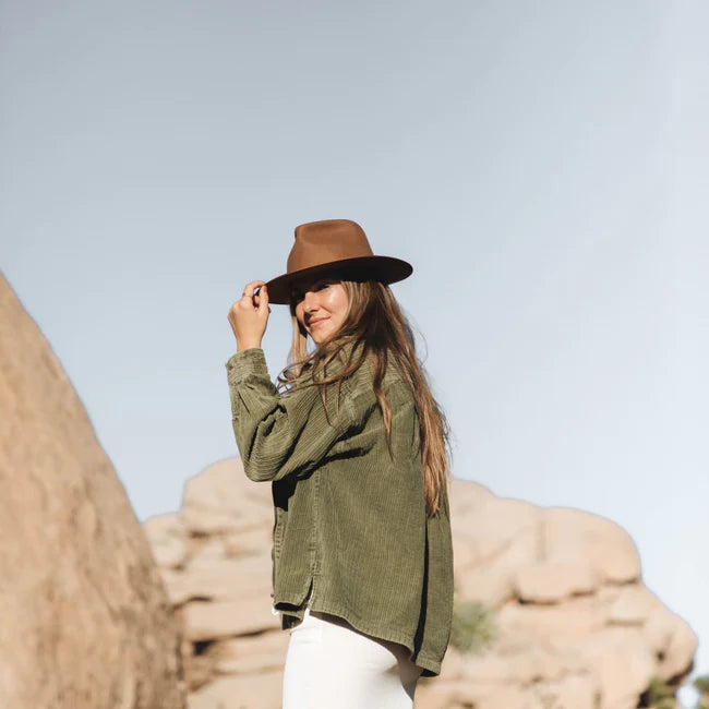 Calloway Tan | Brown Widebrim Fedora