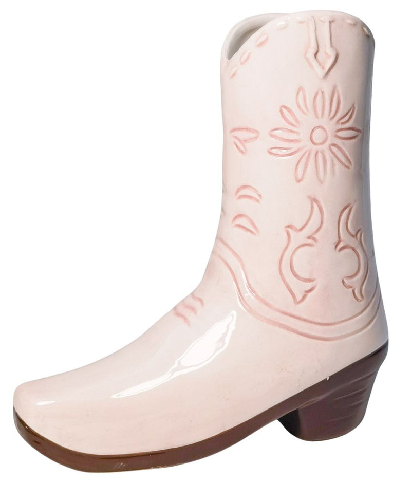 Cowgirl Boot Vase Pink