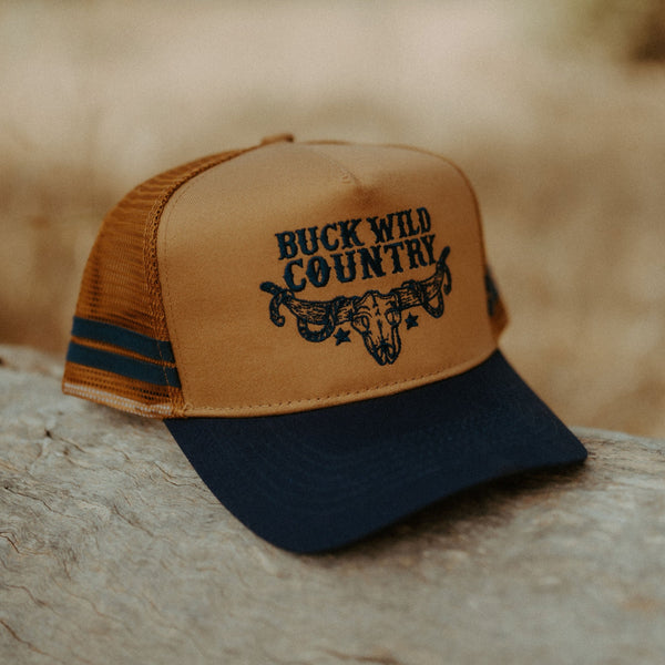 NAVY & SAND - BUCK WILD TRUCKER HAT
