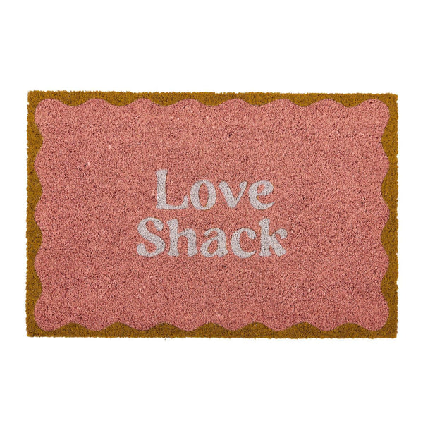 LOVE SHACK PVC BACK COIR MAT PINK 40X60CM