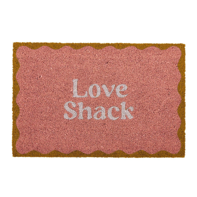 LOVE SHACK PVC BACK COIR MAT PINK 40X60CM