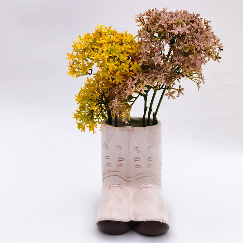 Cowboy Boots Planter Pink