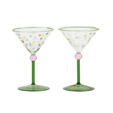 Lulu Set of 2 Cocktail Glass Green