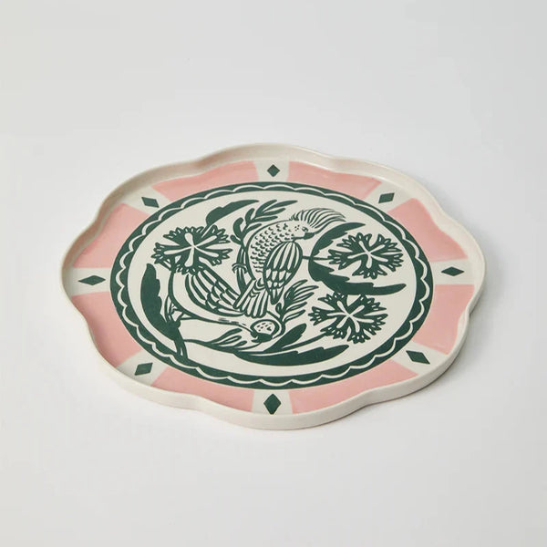 DEL SOL BIRD PLATTER GREEN