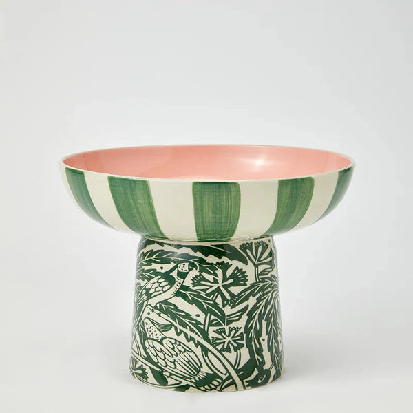 DEL SOL FOOTED PLATTER GREEN