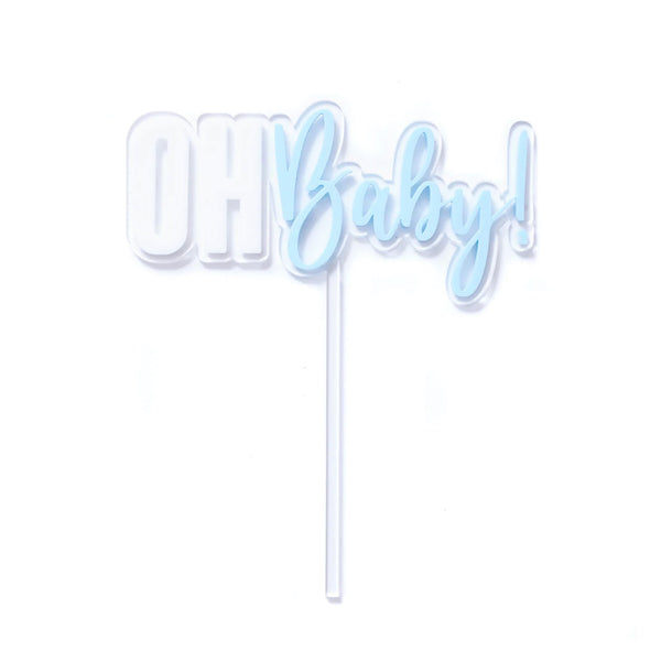OH BABY CAKE TOPPER   BLUE
